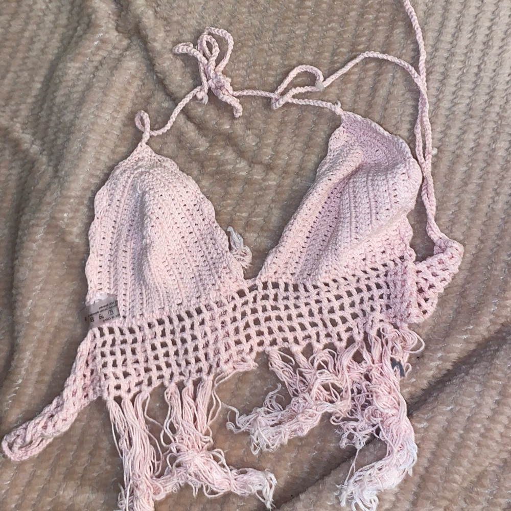 Pink crochet top
